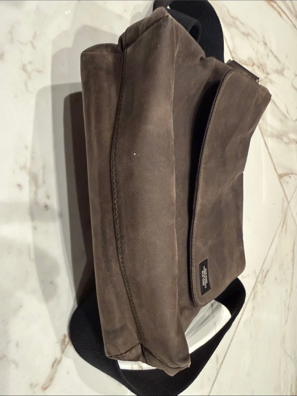 Jack Spade Brown Canvas Messenger with Black Strap